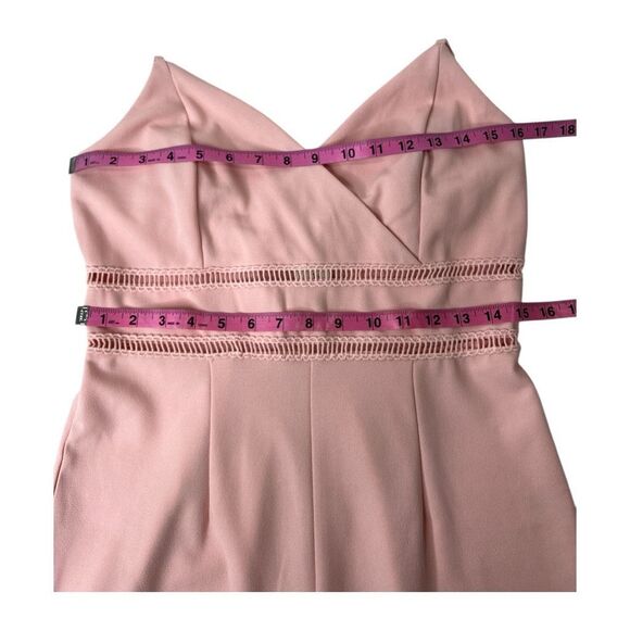 Mon Ami Francesca‎ Adjustable Spaghetti Strap Pink Jumpsuit size Medium NEW - Picture 4 of 8